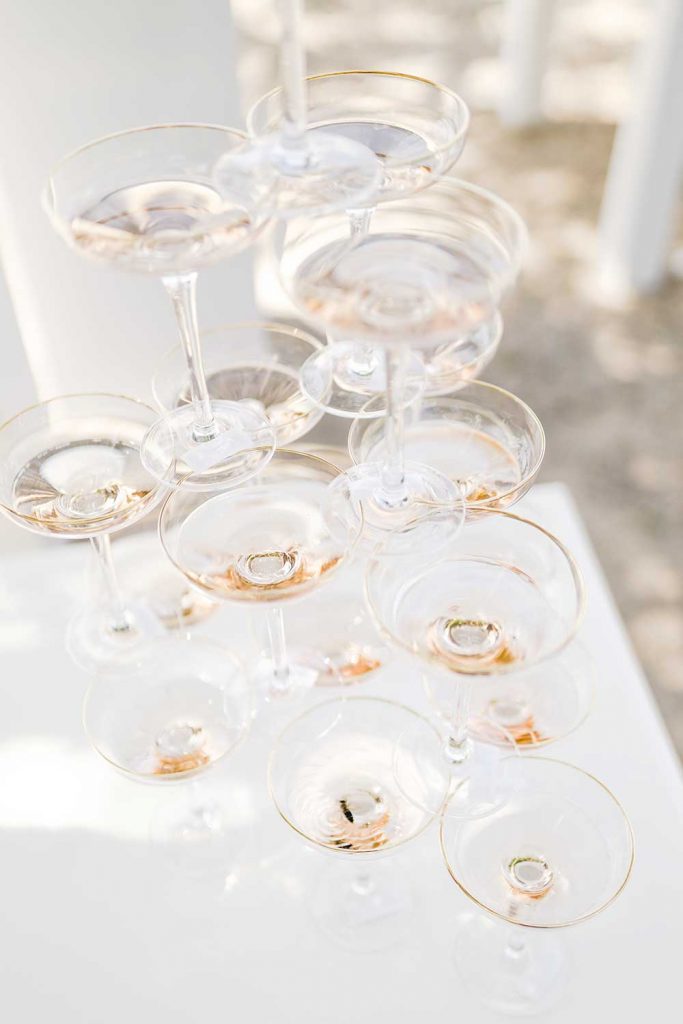 Fine Art Hochzeit: Champagnerturm