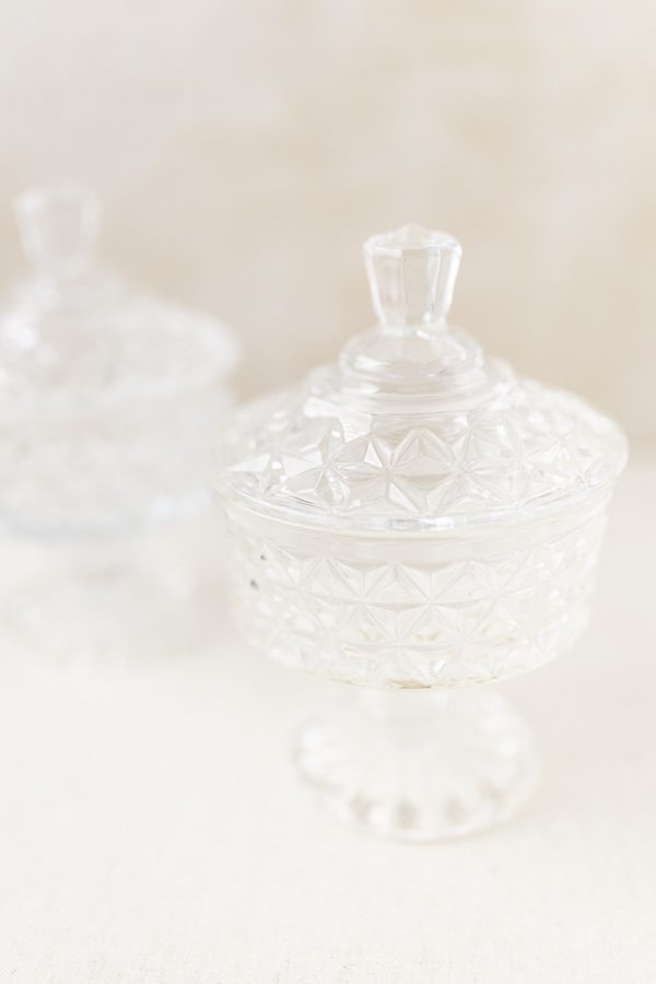Bonboniere Kristallglas mit Deckel