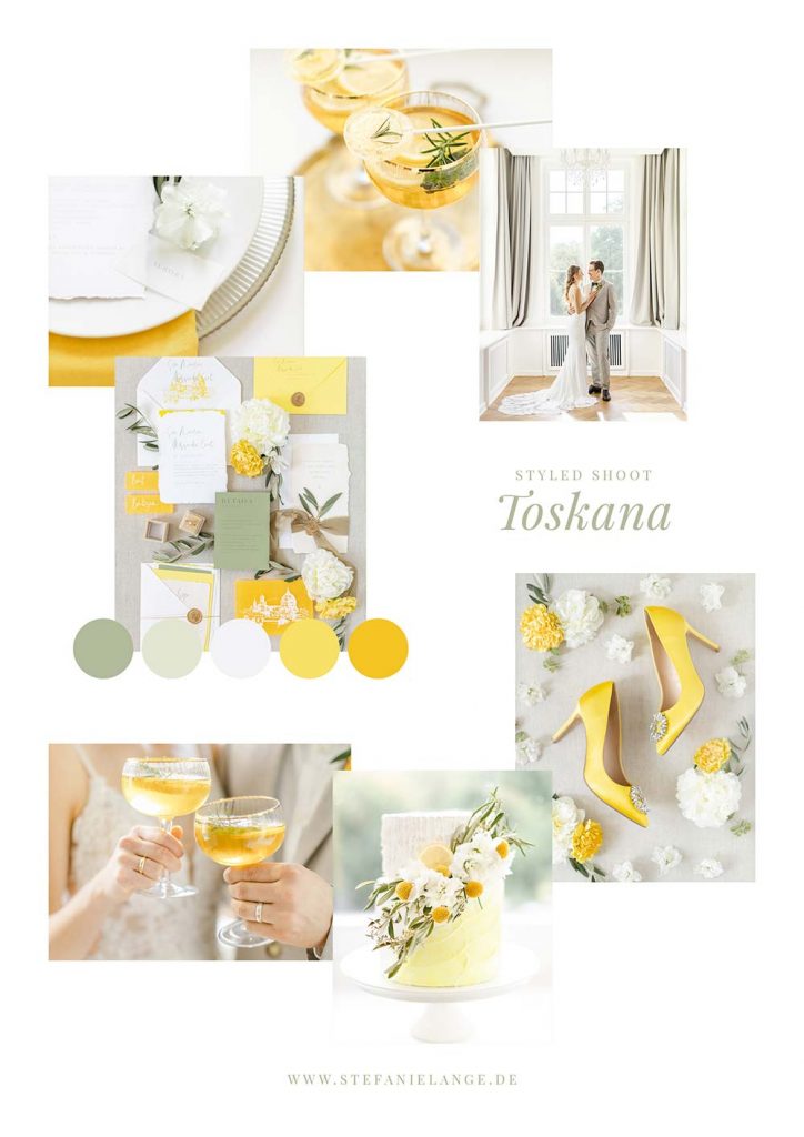individuelles Hochzeitskonzept: Yellow Toskana - Moodboard vom Styled Shoot